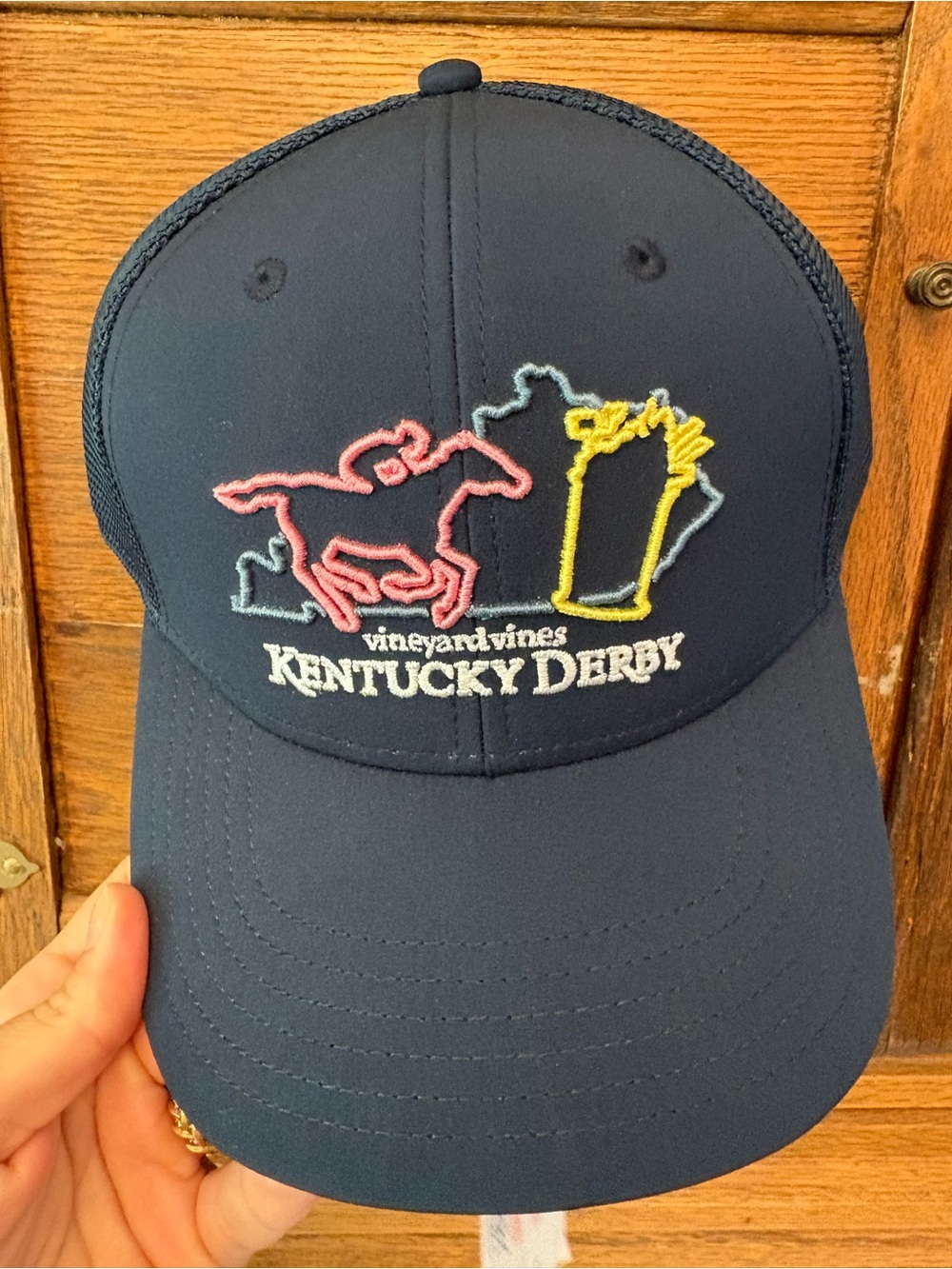 Vineyard Vines Navy Kentucky Derby Neon Sign Trucker Snapback Hat